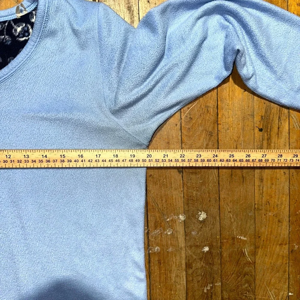 Croft & Barrow Pajama Top‎ Womens XS Blue Fleece Long Sleeve V-Neck Pullover